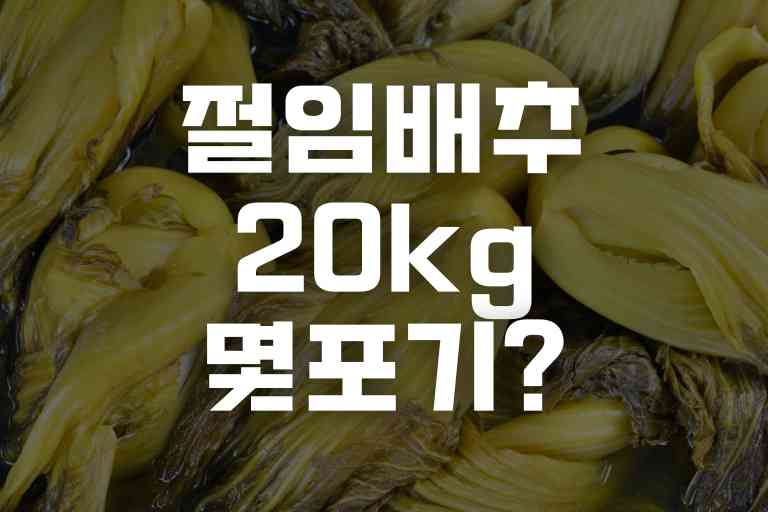 절임배추 20kg 몇포기일까요 김장 순서, 팁