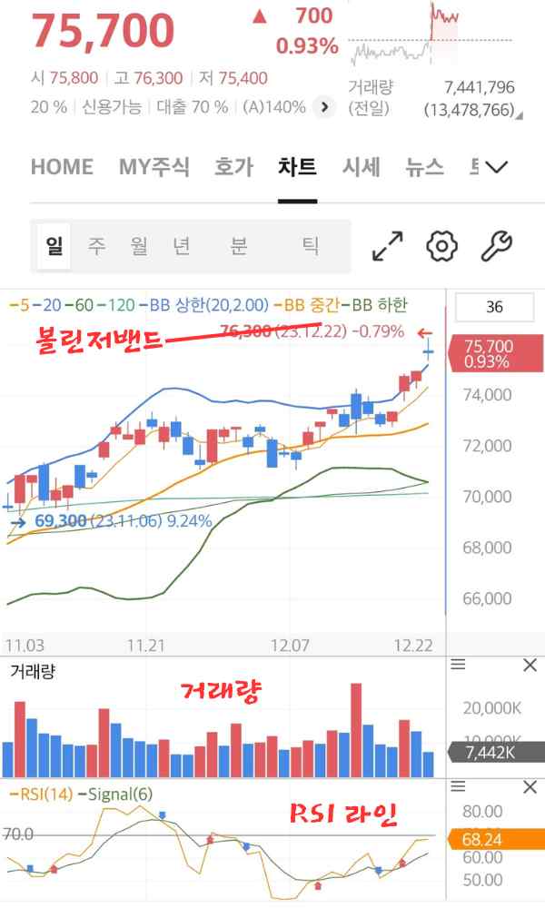 거래량 지표 종류 _추세선차트1