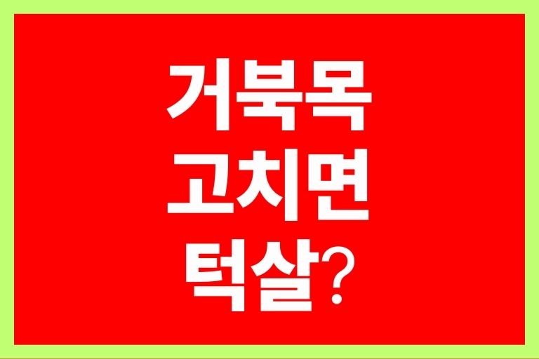 거북목고치면 턱살