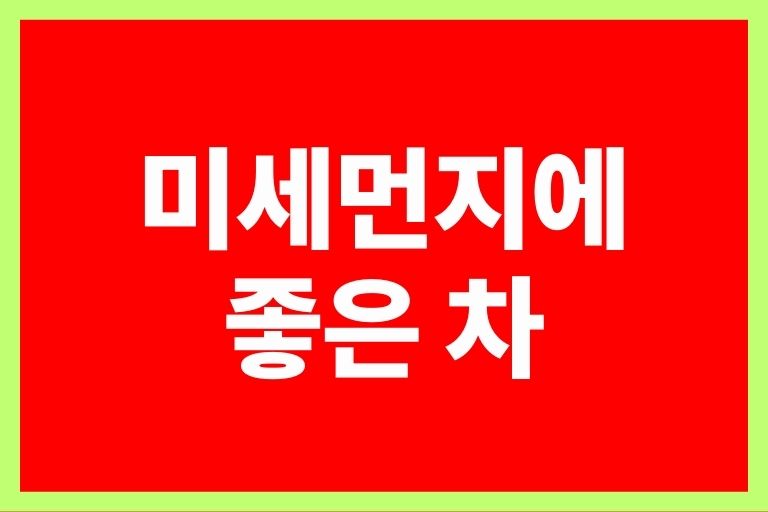 미세먼지에 좋은 차