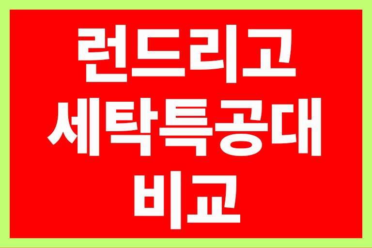 런드리고 세탁특공대 비교
