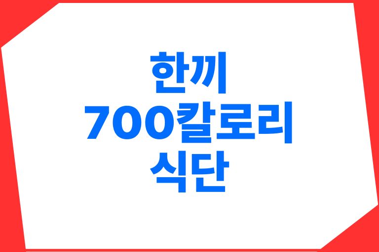 한끼 700칼로리 식단