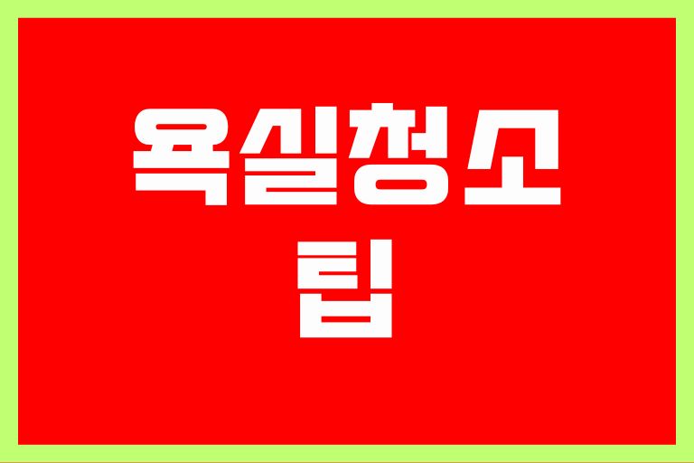 초간단 욕실청소 화장실 청소 쉽게하는법