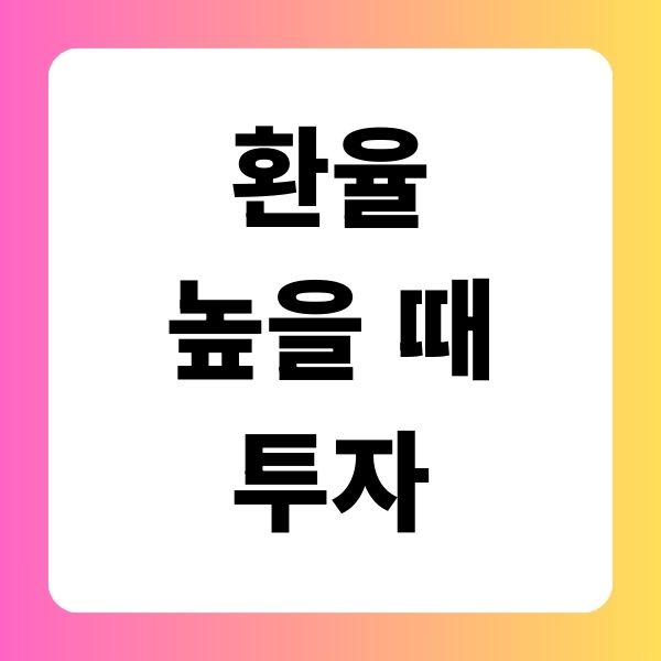 환율 높을 때 투자