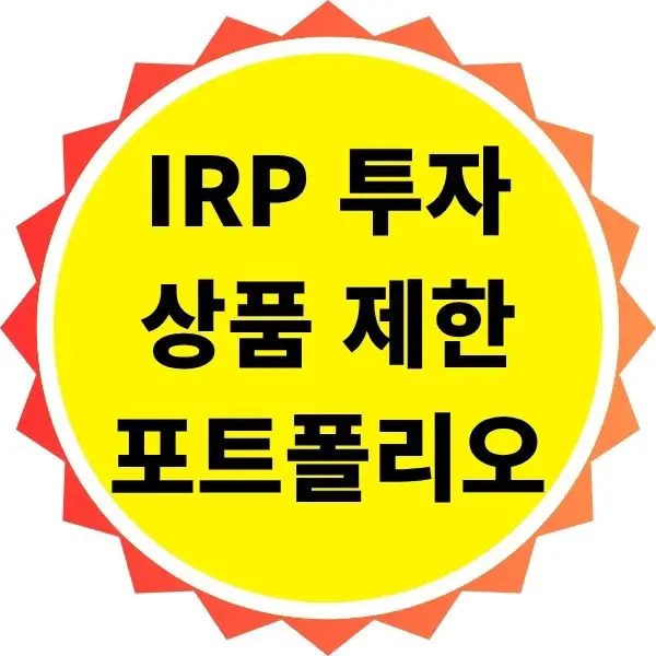 IRP 투자 상품 제한과 추천 포트폴리오
